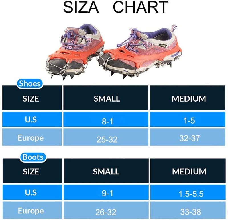 Raeside Crampons for Kids Ice Cleats for Children US Size 8-1, US Size 1-5 - Image 2